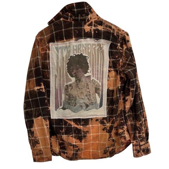 JIMI HENDRIX custom original ONE OF A KIND flannel creation by Rachelle - Picture 1 of 4